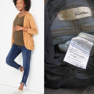 KanCan Maternity NWOT Skinny Over Bump Frayed Hem Maternity Jeans Raw Frayed Hem
